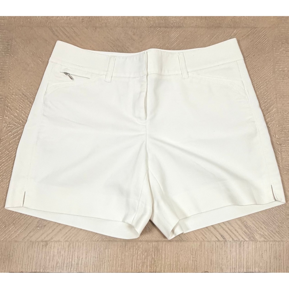 White House Black Market White Stretch Cotton Blend Shorts Size 0 - Picture 4 of 16